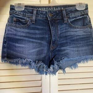 Denim Frayed Hem Women's Shorts